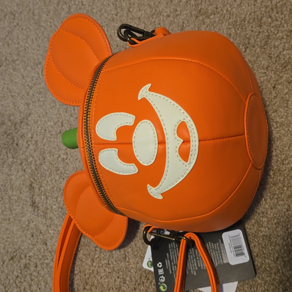 Disney Orange Pumpkin Glow Crossbody Bag